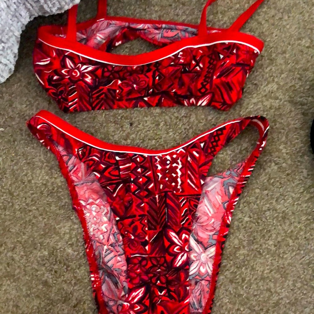 Red swimsuit